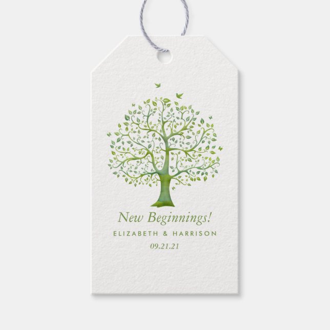 Livets Träd, Elegant Bröllopspresent Presentetikett (Framsidan)