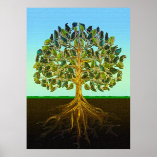 Livets träd enkla nöjen Life Poster