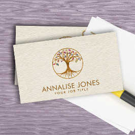 Livets träd - Färgstarka Löv Visitkort