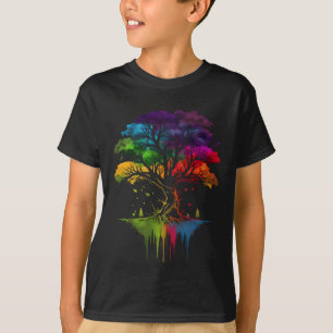 Livets träd flerfärgat Träd Changing Färg T Shirt