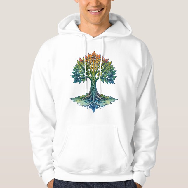 Livets Träd Förskjutande Gryning Hoodie (Framsida)