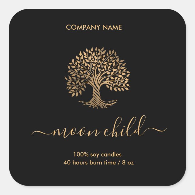 Livets träd fyrkantigt klistermärke (Framsida)