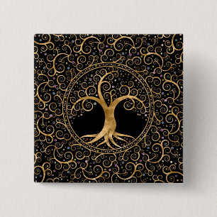 Livets träd Golden Spiral och Gemstones Knapp