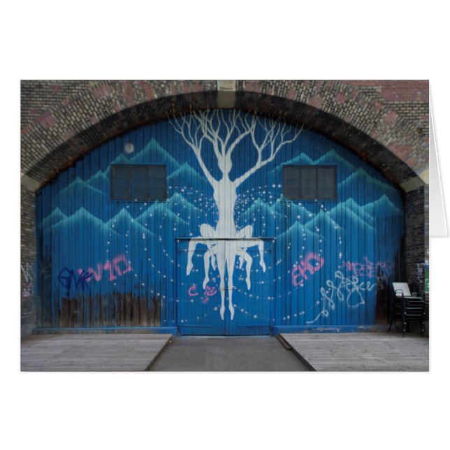 Livets träd Graffiti Hälsningskort (Framsidan Horizontal)