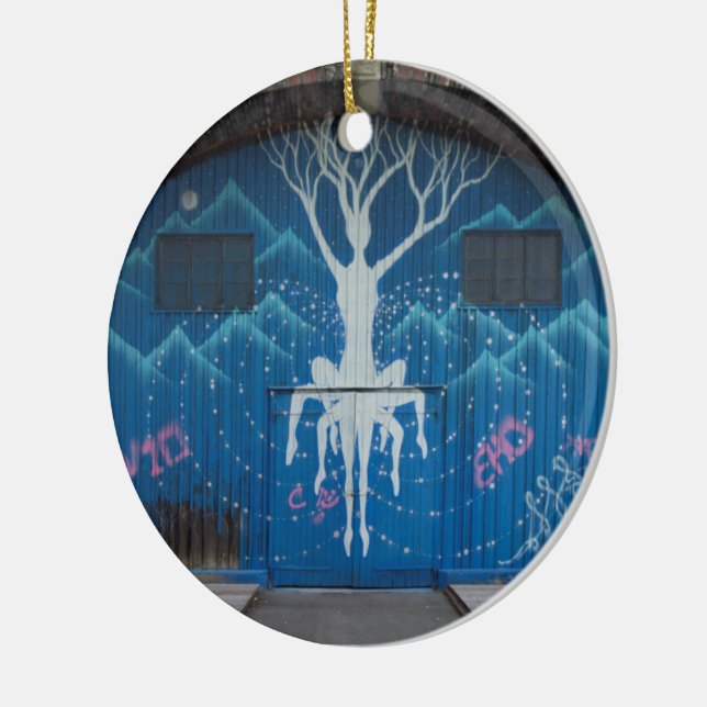 Livets träd Graffiti Julgransprydnad Keramik (Vänster)