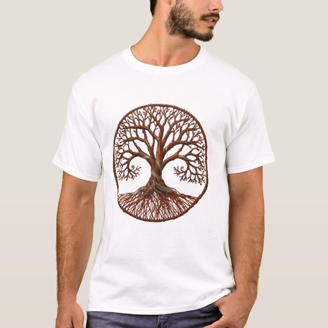 Livets Träd Grafisk T-Shirt - Konstnärlig Keltisk  (Framsida)