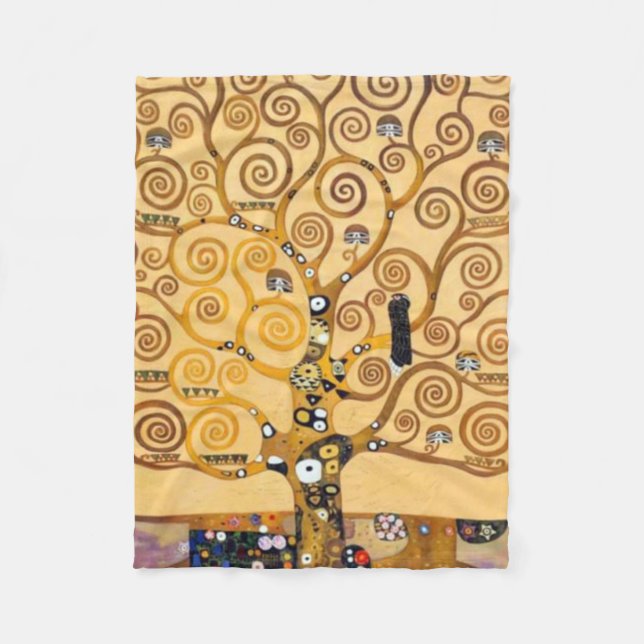 Livets träd Gustav Klimt Fleecefilt (Framsidan)