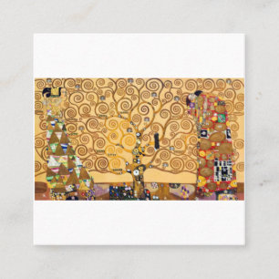 Livets träd Gustav Klimt Fyrkantigt Visitkort