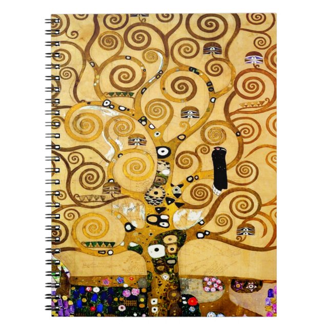 Livets träd Gustav Klimt Nouveau Anteckningsbok (Framsidan)