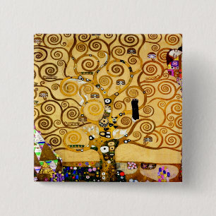 Livets träd Gustav Klimt Nouveau Knapp