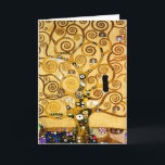 Livets träd Gustav Klimt Nouveau Kort<br><div class="desc">Livets träd (1909) är en vacker målning av Wiens sekreterare Gustav Klimt. Hans konst är känd för att måla med ren guld och är vibrerande och roligt. Livets träd är en klassisk art nouveau-målning.</div>