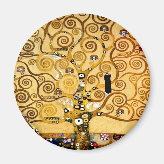 Livets träd Gustav Klimt Nouveau Magnet (Framsidan)