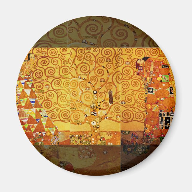 Livets träd Gustav Klimt Nouveau Magnet (Framsidan)