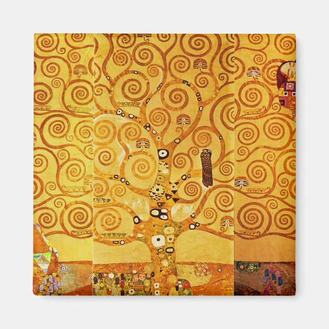 Livets träd Gustav Klimt Nouveau Magnet (Framsidan)