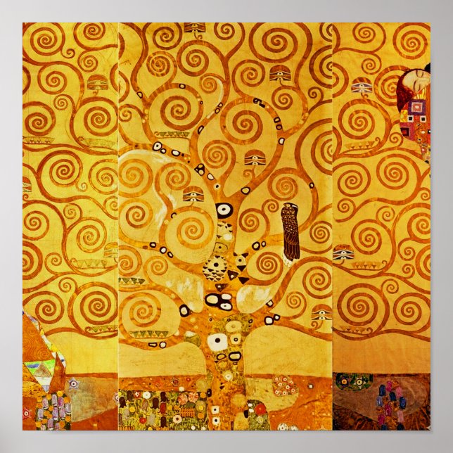 Livets träd Gustav Klimt Nouveau Poster (Framsidan)