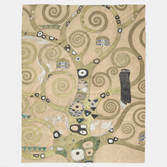 Livets Träd, Gustav Klimt Oljemålning  Fleecefilt (Framsidan)
