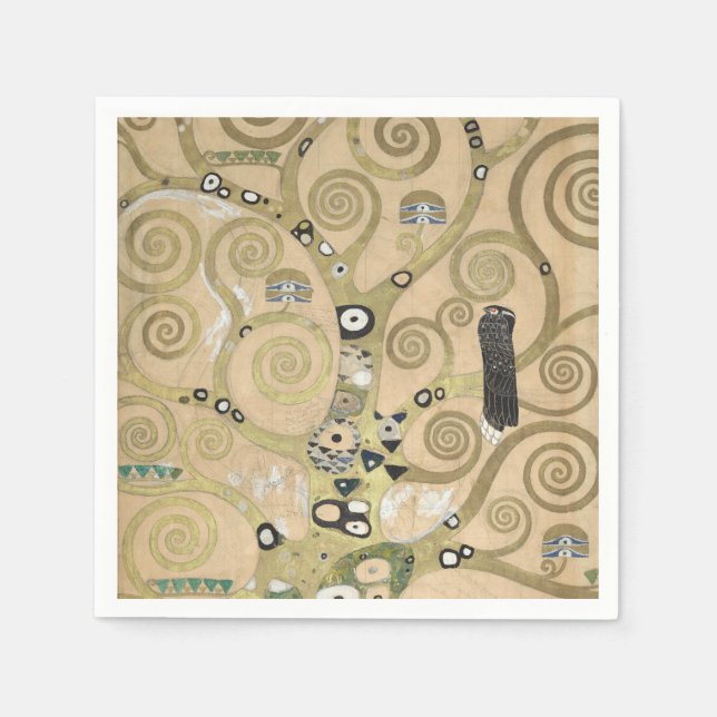 Livets Träd, Gustav Klimt Oljemålning  Pappersservett (Framsidan)
