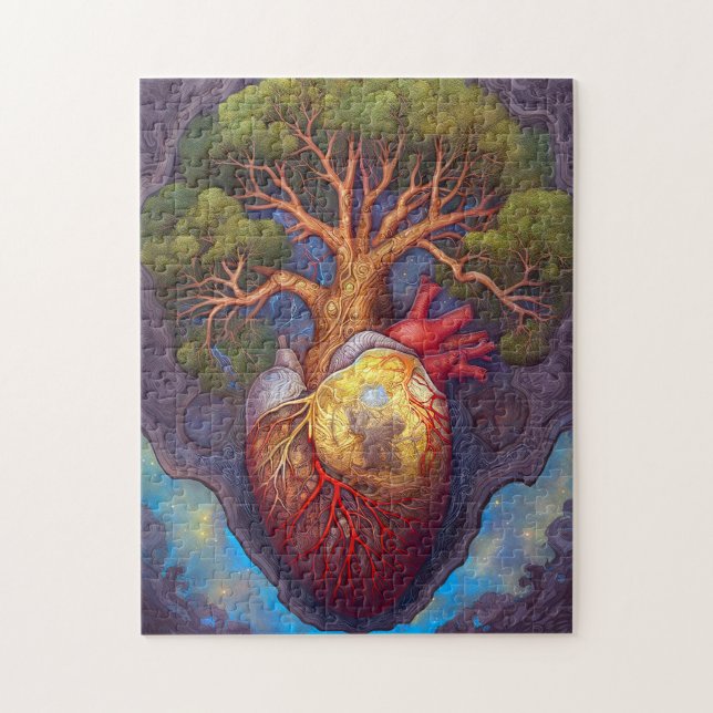 Livets träd Heart Surreal Natur Art Pussel (Vertikal)