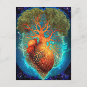 Livets träd Heart Surreal Natur Art Vykort
