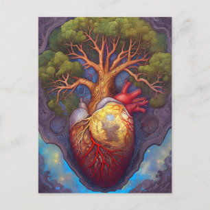Livets träd Heart Surreal Natur Art Vykort