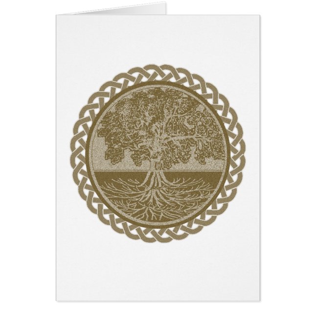 Livets träd i brunt hälsningskort (Framsidan)