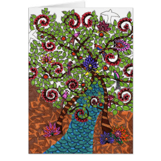 Livets träd i färg hälsningskort