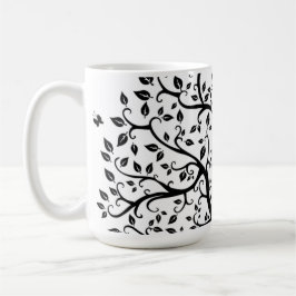 Livets träd i Svarta och vita Kaffemugg