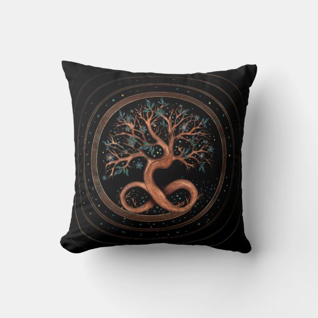 Livets träd - Infinity Spiral Kudde (Framsida)