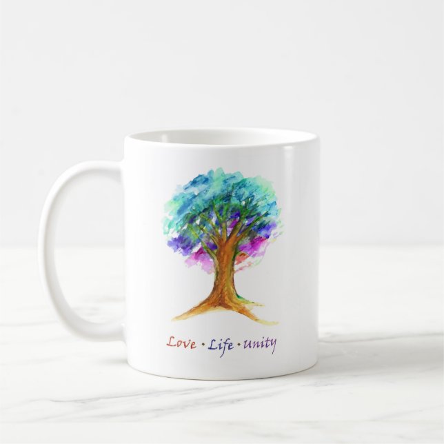 Livets Träd Kärlek Enighet Kaffe Mugg (Vänster)