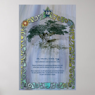 Livets träd Ketubah för att anpassa Poster