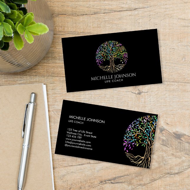 Livets träd Life Coach Event Planner Cosmetics Visitkort (Skapare uppladdad)