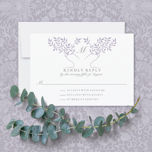 Livets träd Lilac Löv Bröllop OSA Card (Skapare uppladdad)