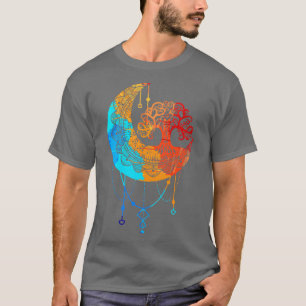 Livets träd Mandala Måne Chakra Yoga Meditation M T Shirt