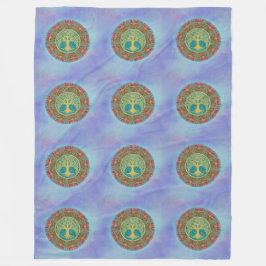 Livets träd - Mandala Seamless Mönster 1 Fleecefilt