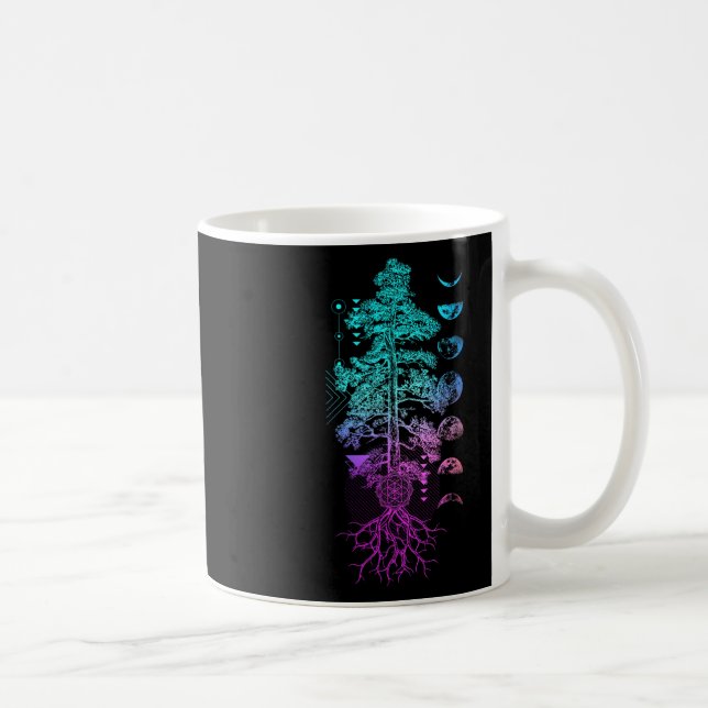 Livets Träd Månfaser Yoga Chakra Present Kaffemugg (Höger)