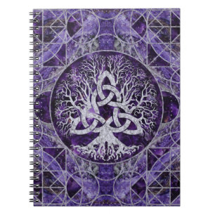 Livets träd med den Triquetra amethysten och Anteckningsbok