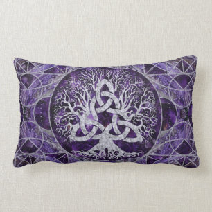 Livets träd med den Triquetra amethysten och Lumbarkudde