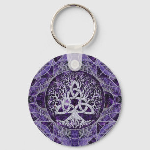 Livets träd med den Triquetra amethysten och Nyckelring
