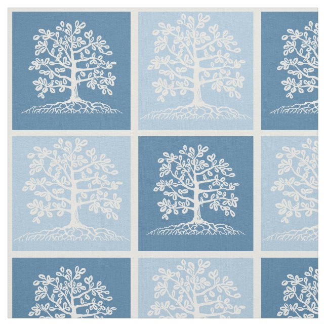 Livets träd med fåglar tyg (Provkarta)