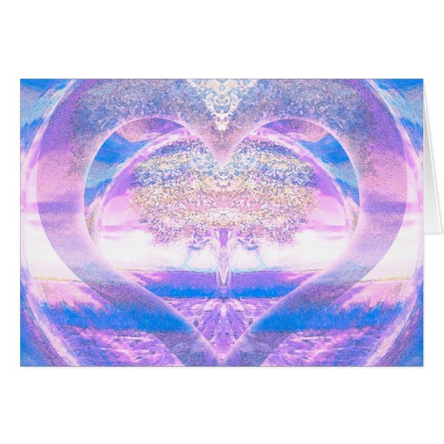 Livets träd med hjärta OBS kort (Framsidan Horizontal)