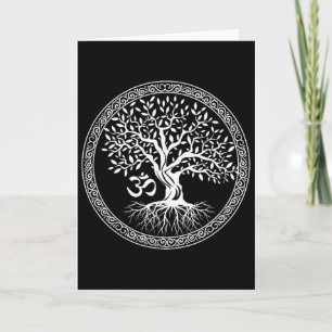 Livets Träd Med Om-symbol Yoga Zen Meditation Sp Kort