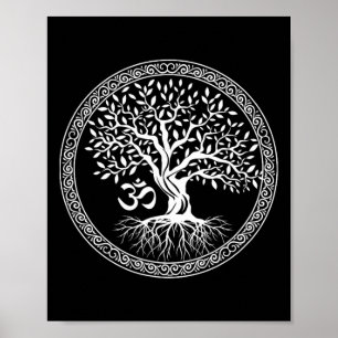 Livets Träd Med Om-symbol Yoga Zen Meditation Sp Poster