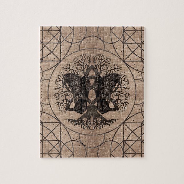 Livets träd - med ravensträstruktur pussel (Vertikal)