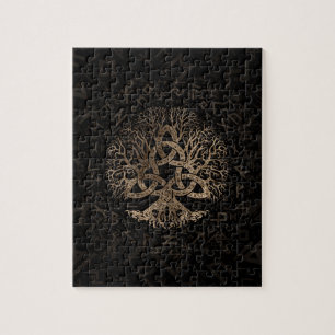 Livets träd med Triquetra på det Futhark mönste Pussel