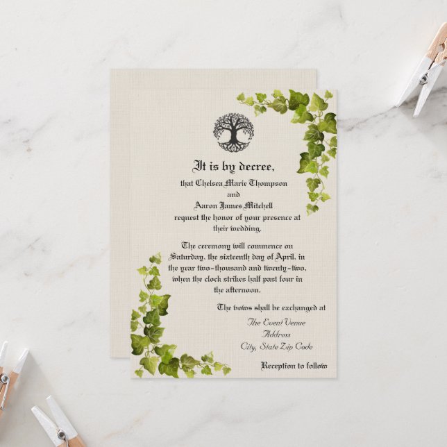 Livets Träd Medeltida Inbjudan (Fram/Back In Situ)