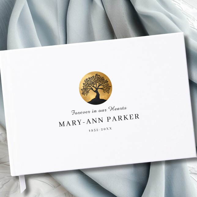Livets Träd!  Minnesvit Anpassad Gästböcker (Tree of Life Memorial Custom Guest Book)
