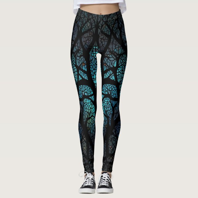 Livets träd - Mystic Forest Mosaic Leggings (Framsida)