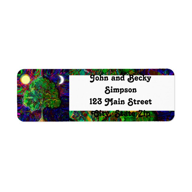 Livets träd Natten och dagen Returadress Etikett (Framsidan)