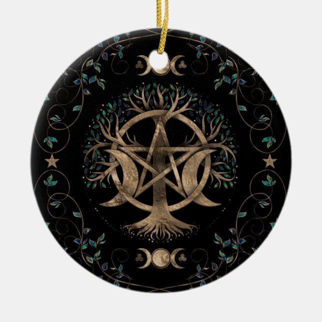 Livets träd Pentagram Måne ornament (Framsidan)