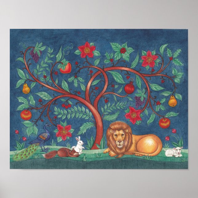 Livets träd Poster ~ Lejona och lampa (Framsidan)